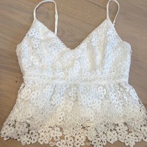 Elegant White Lace Women’s Top